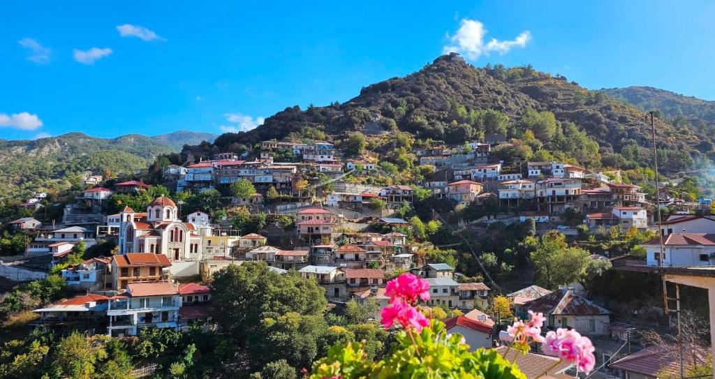 Nespecifikovaný výhled na hory nebo výhled na hory při pohledu z prázdninového domu