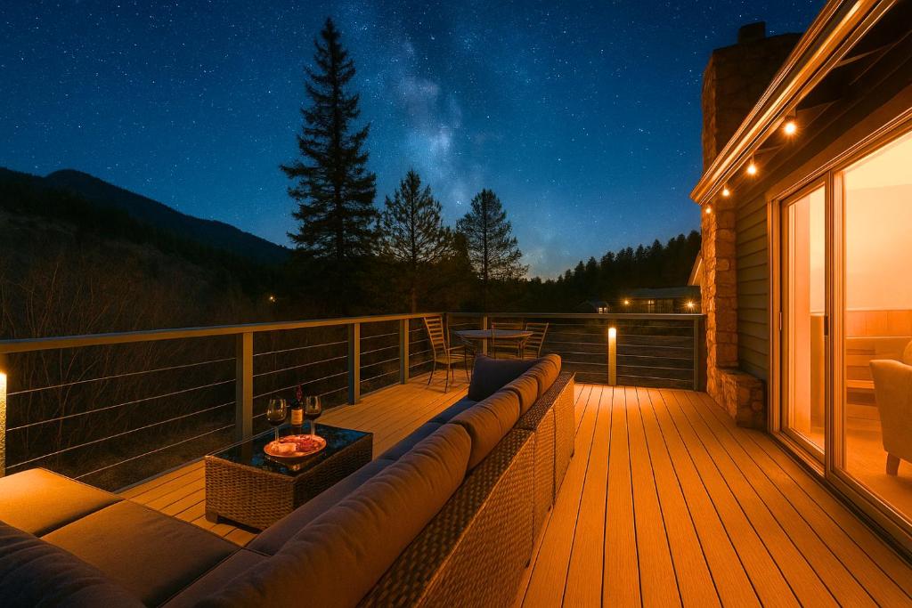 Una imagen general de la montaña o una montaña tomada desde la casa de vacaciones