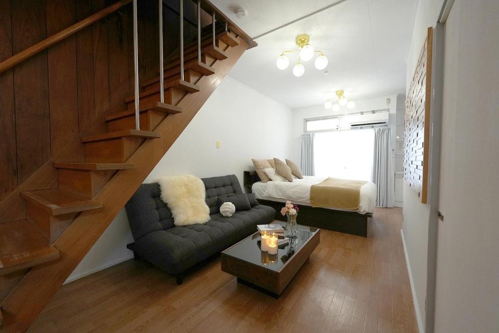 Posezení v ubytování The CATAN Osaka Tenmangu Shrine 大阪天満宮