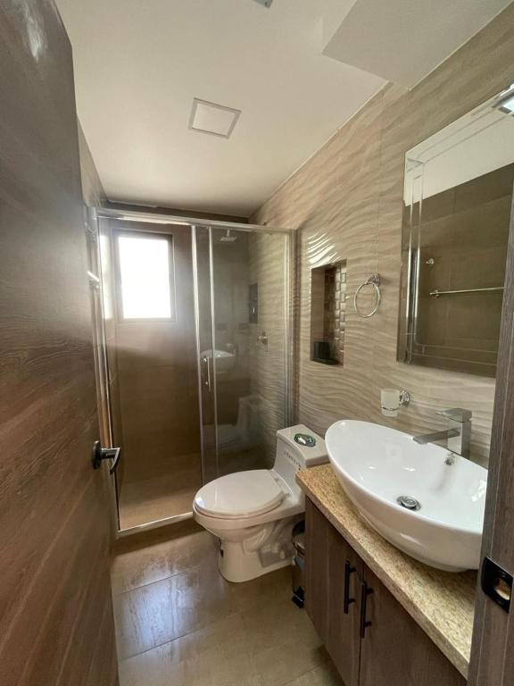 Koupelna v ubytování Casa Comoda