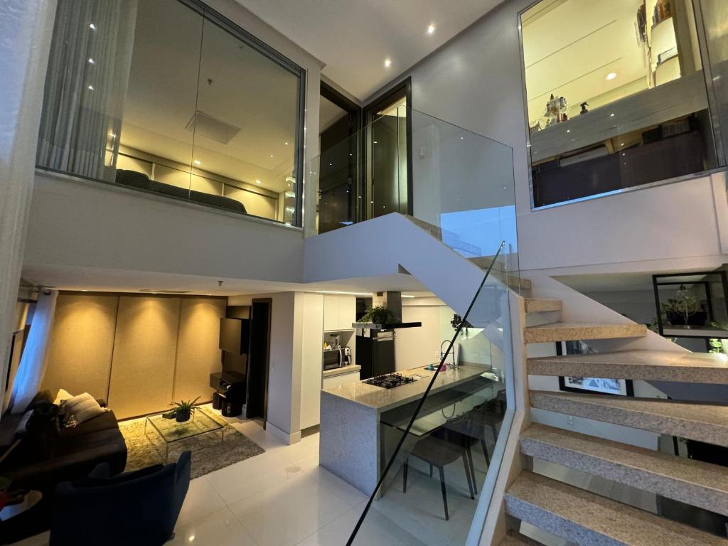 Η κουζίνα ή μικρή κουζίνα στο Flats no Hotel Mercure Belém Boulevard