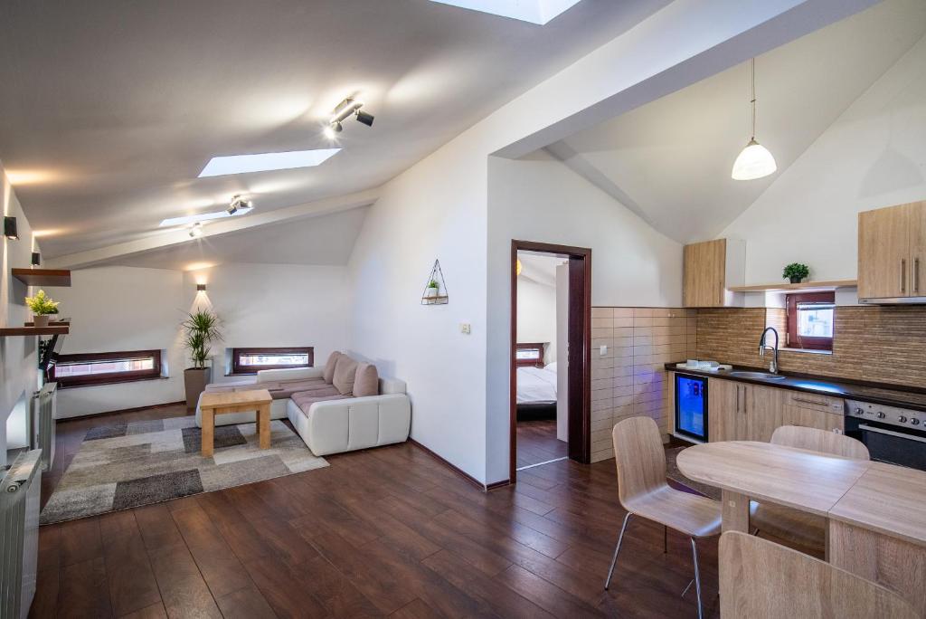 Kuchyň nebo kuchyňský kout v ubytování Vijećnica Loft Apartment