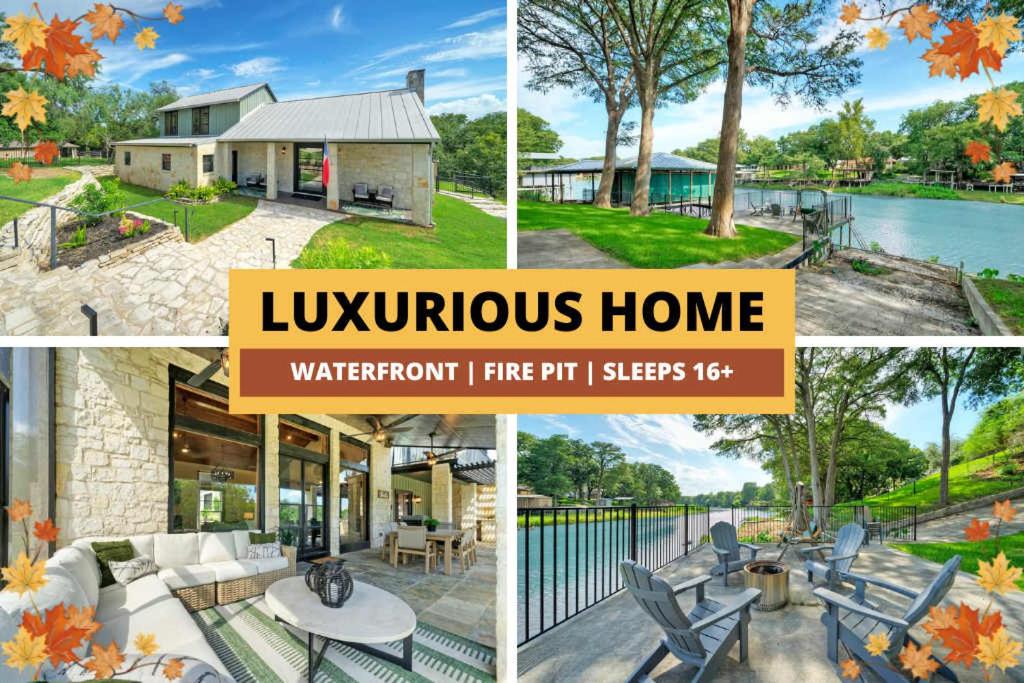 a collage of photos of a home at Waterfront Sleeps 16 Perfect for Family & Wurstfest in McQueeney