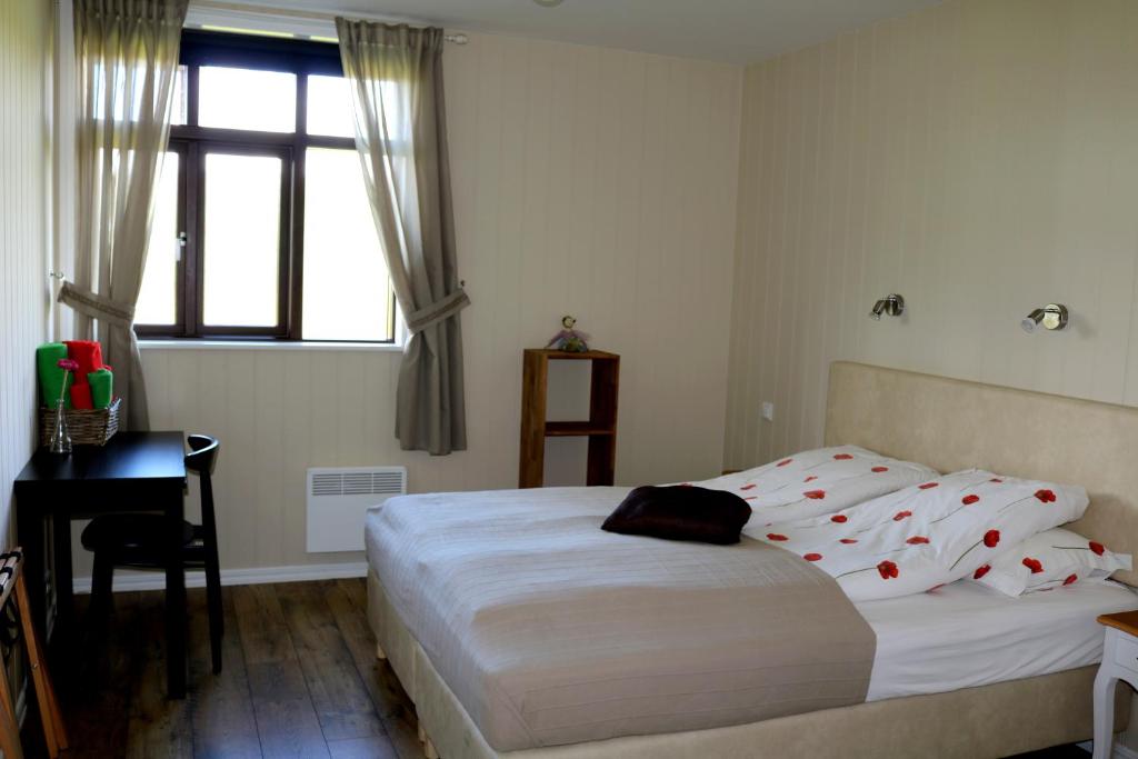 Letto o letti in una camera di Sólheimahjáleiga Guesthouse
