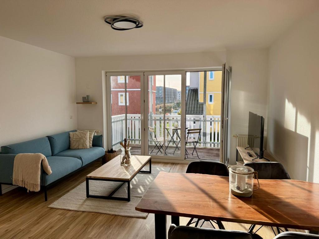 Posezení v ubytování Design City Apartment Casper am Yachthafen