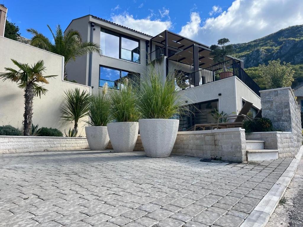 a large house with some plants in front of it at Vila panorama in Cetinje
