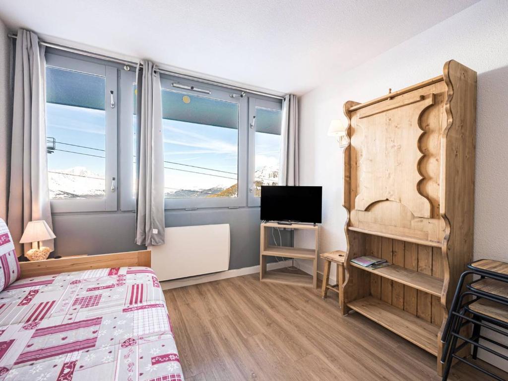 Studio skis aux pieds pour 4 pers., vue Mont Blanc