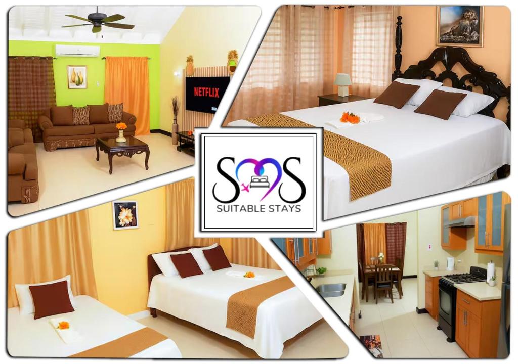 Una cama o camas en una habitación de Luxury Poolside Retreat Gym Access Sleeps 7