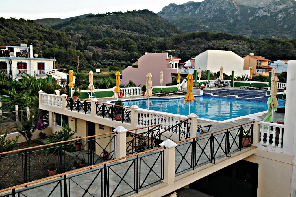 En balkong eller terrasse på Hotel Athena