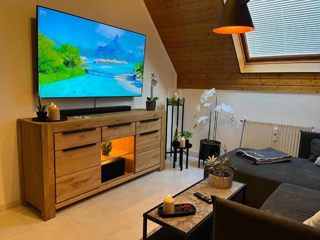 Μια τηλεόραση ή/και κέντρο ψυχαγωγίας στο HTS Mosel Apartment Wanderlust Bernkastel Andel