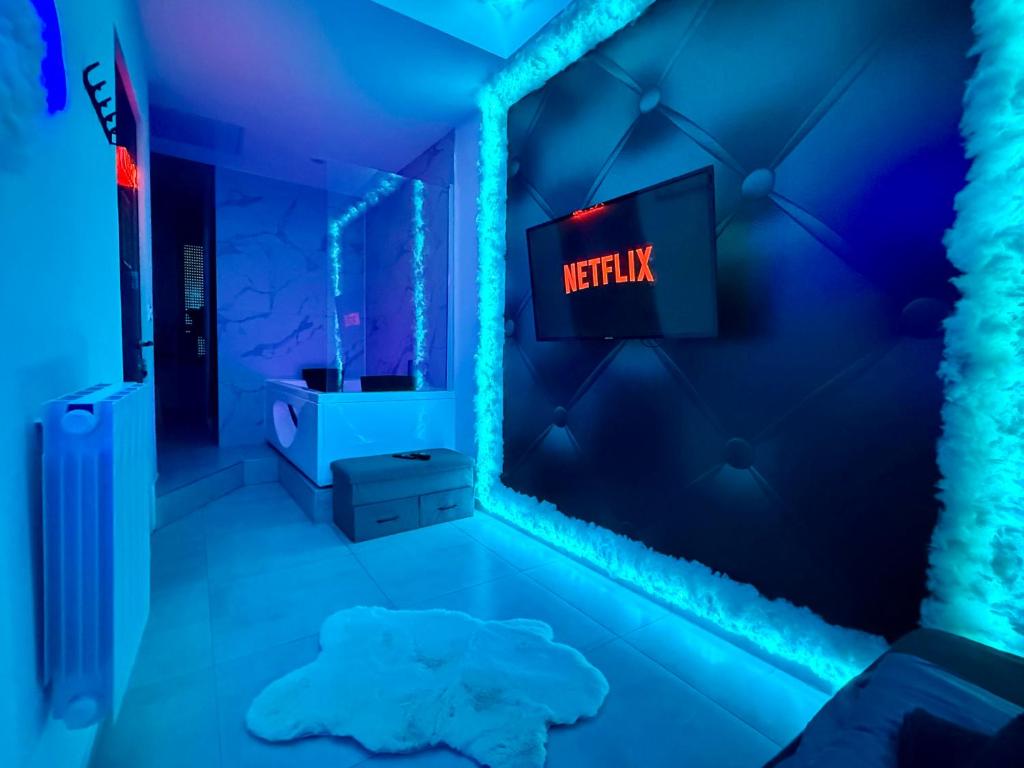 Koupelna v ubytování Cocon magic-Jacuzzi & Netflix