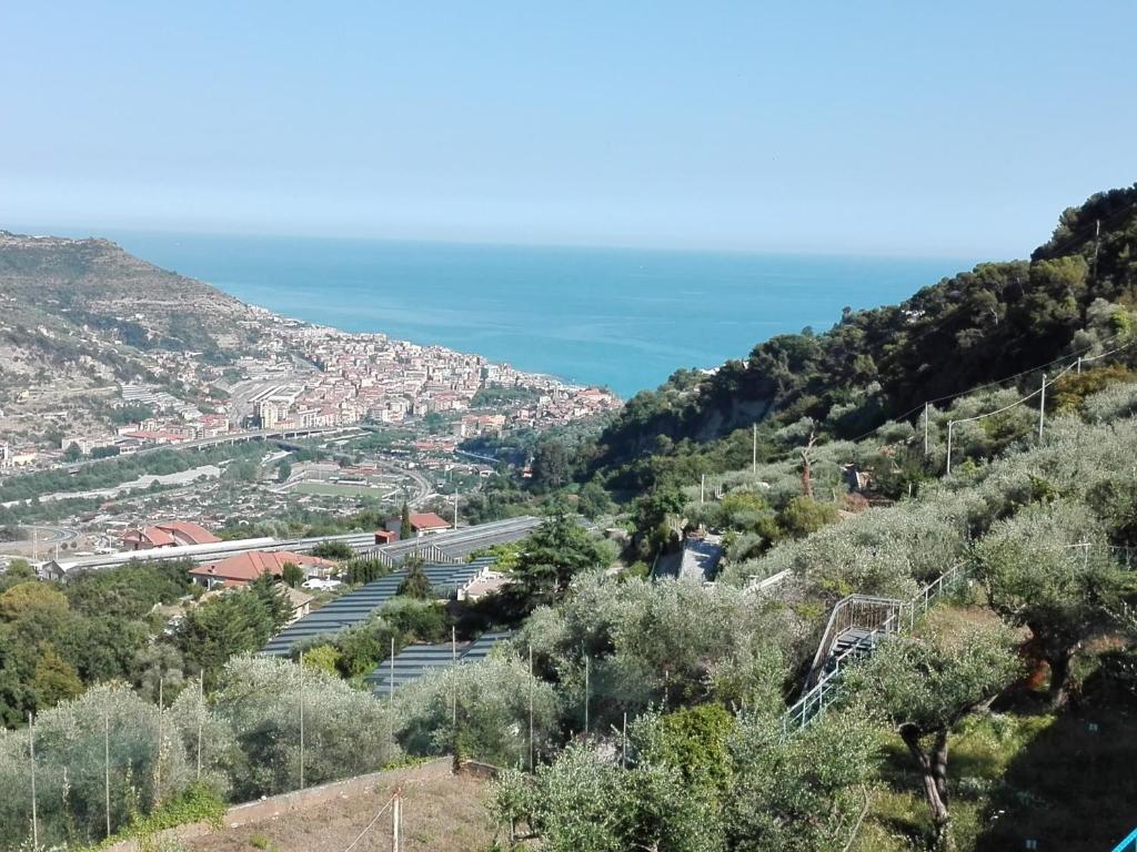 ヴェンティミリアにあるCase Vacanze Stellaの丘の上から市街の景色を望む