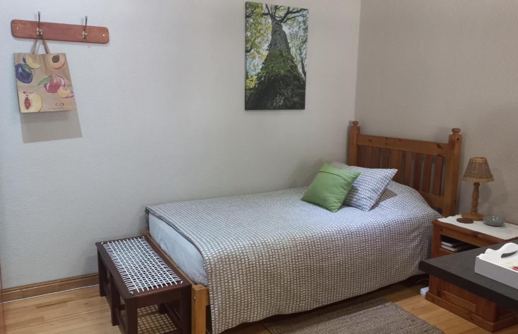 a bedroom with a bed and a picture on the wall at 'The Cape Robin' studio apartment in Hoheizen