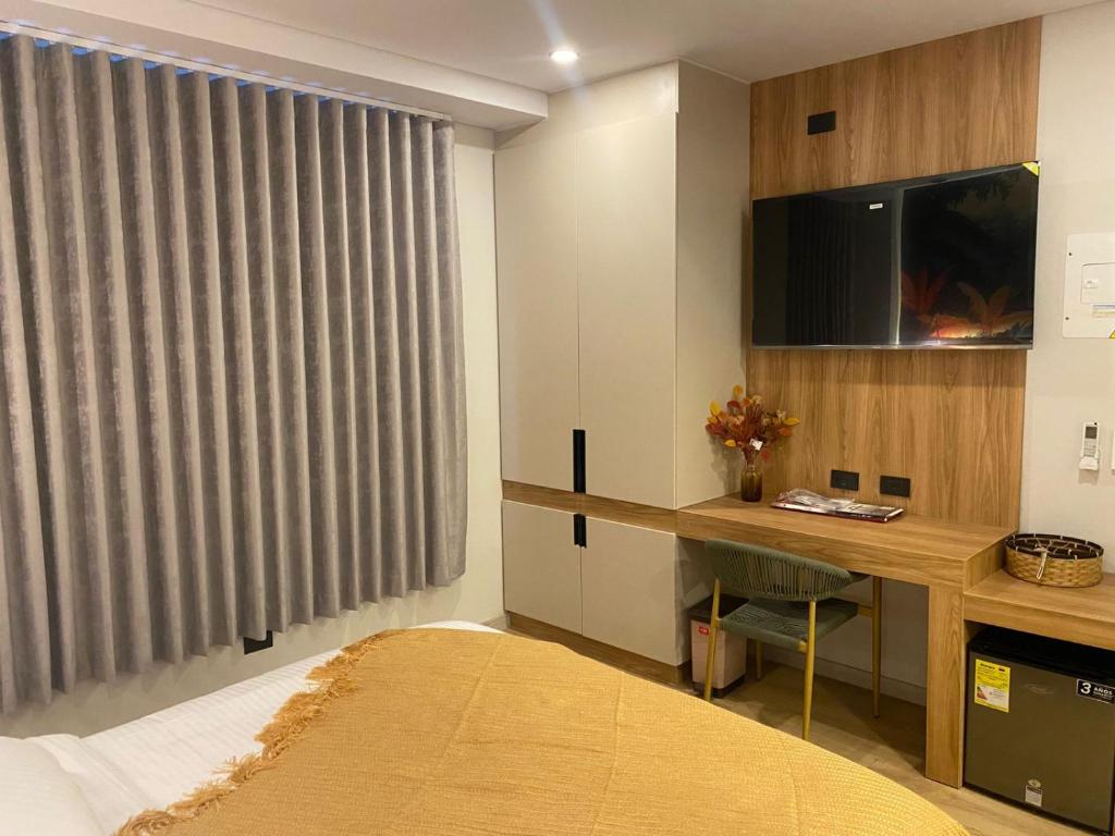 Μια τηλεόραση ή/και κέντρο ψυχαγωγίας στο Hotel Ryo 74b Piso 7 Vip