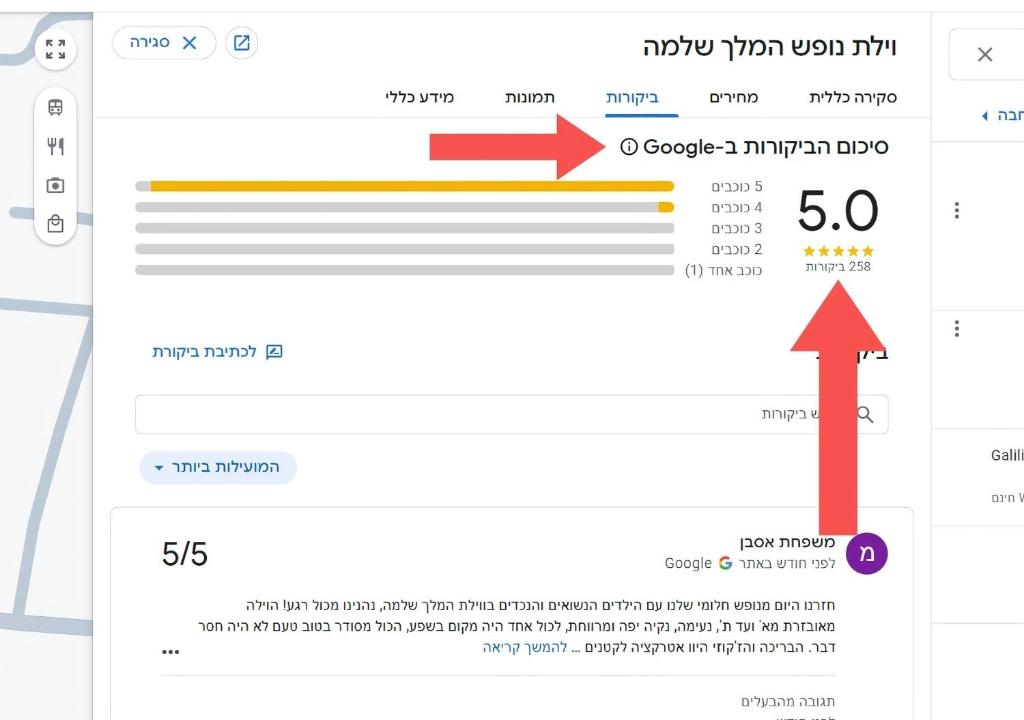 Wadi KerenKing Solomon Villa的带有图表的手机屏幕的截图