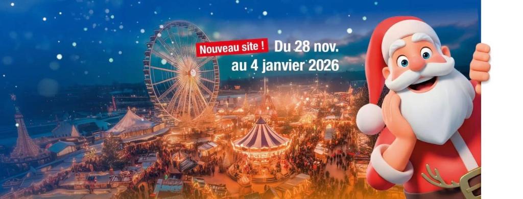 a poster for a christmas movie with a picture of a amusement park at Les Terrasses du Port - VUE Port - Wifi - Parking - Clim in Leucate-Plage