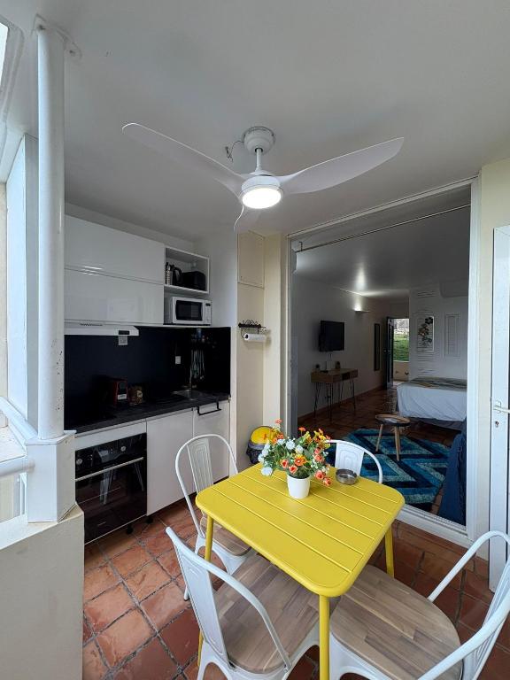 Kuchyň nebo kuchyňský kout v ubytování Studio SUCRIER TARTANE