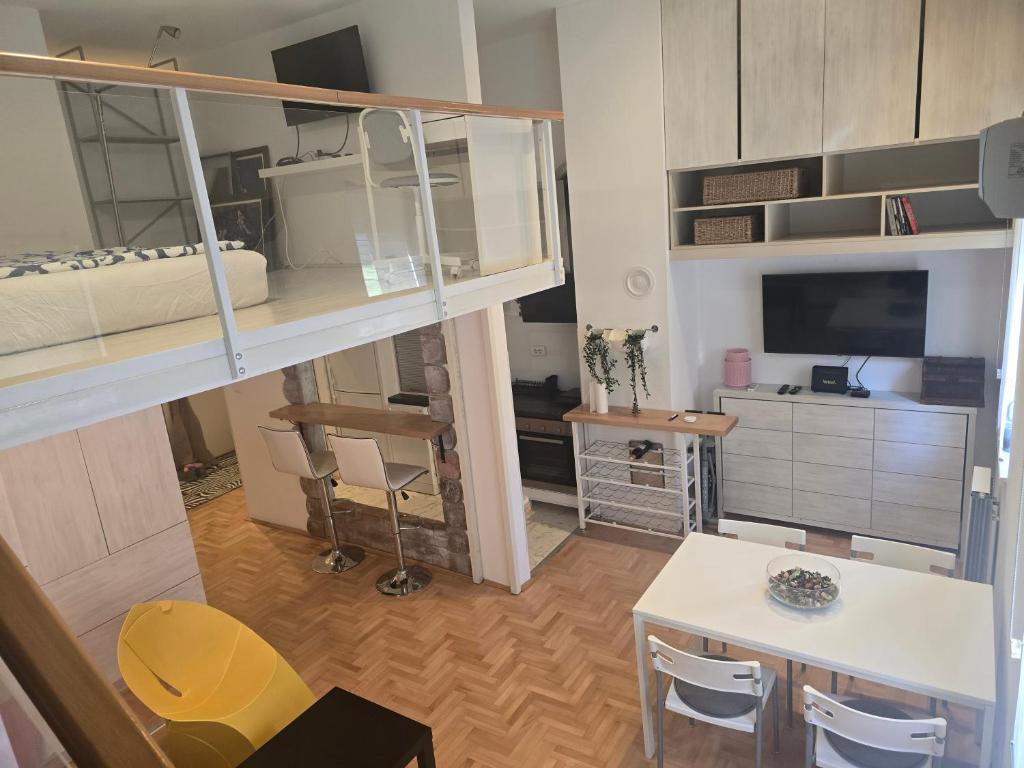 Kuchyň nebo kuchyňský kout v ubytování Apartman Stepa K3