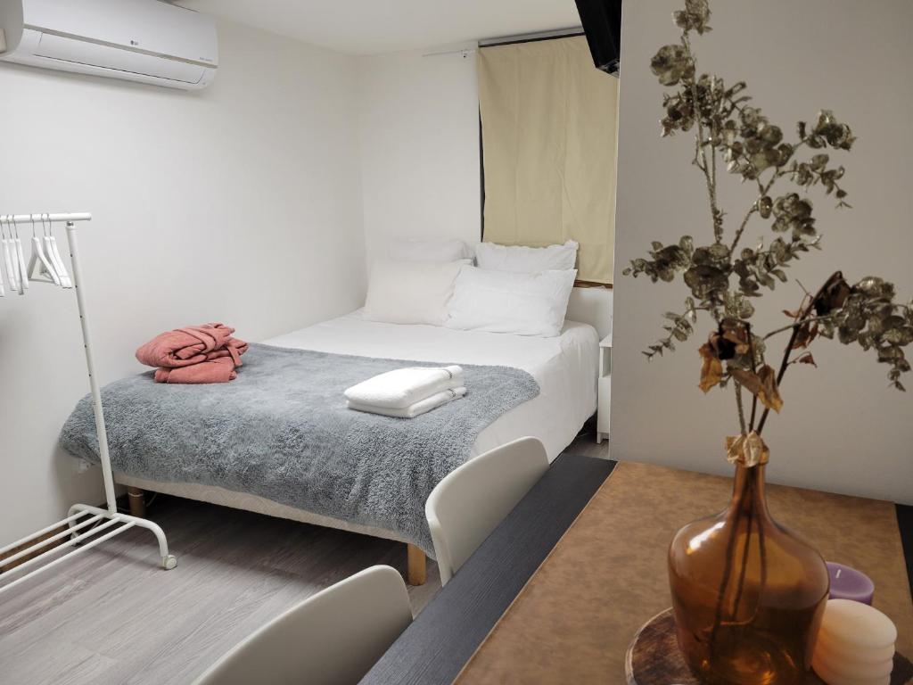 Postel nebo postele na pokoji v ubytování Studio Du Canal