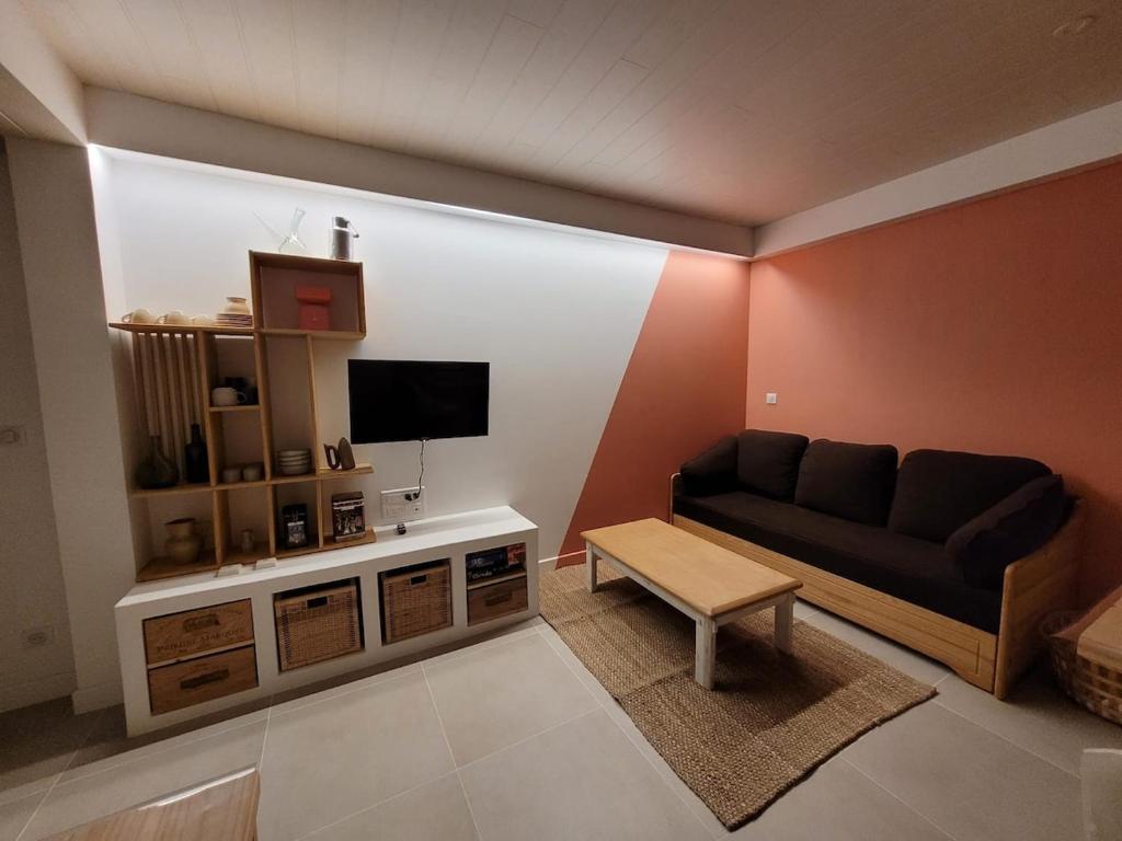 TV a/nebo společenská místnost v ubytování Appartement 1 à 4 personnes entre lacs vignes et montagnes