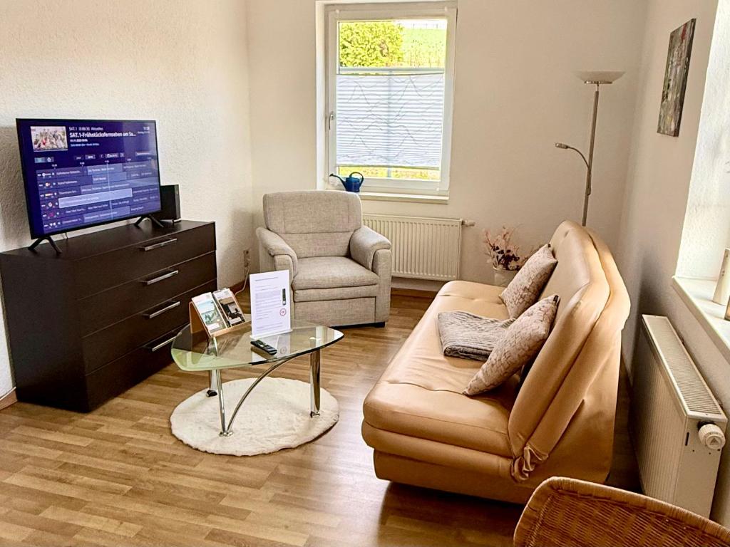 Μια τηλεόραση ή/και κέντρο ψυχαγωγίας στο Göltzschtal Apartment