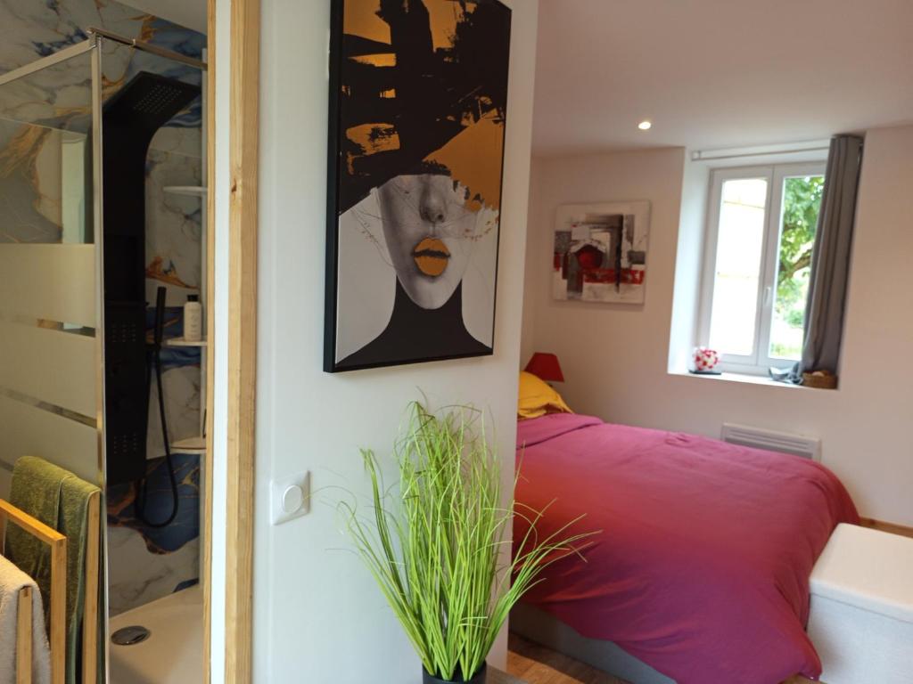 Ένα ή περισσότερα κρεβάτια σε δωμάτιο στο Résidence des 4 saison