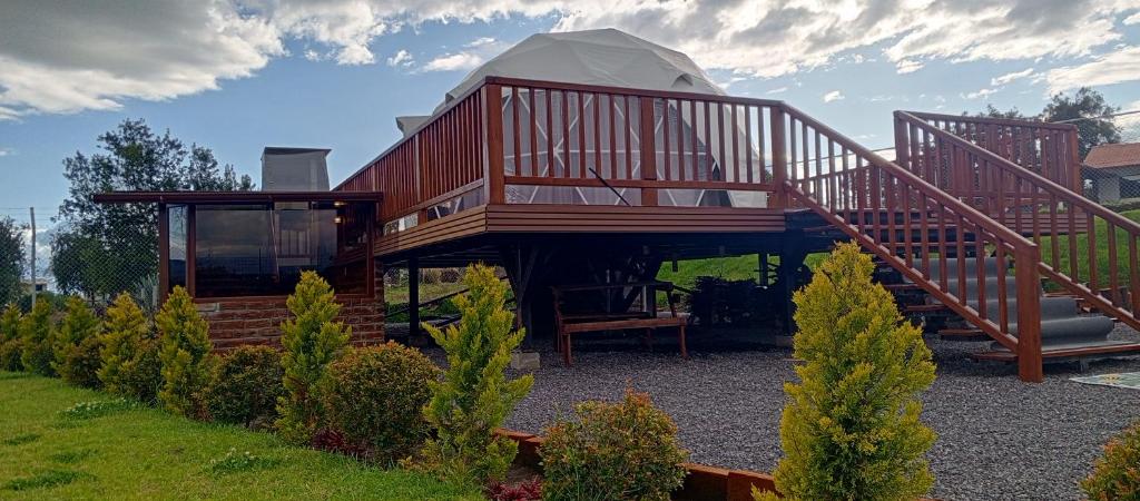 Zahrada ubytování La cabaña de Ciela G glamping con jacuzzi y croquet