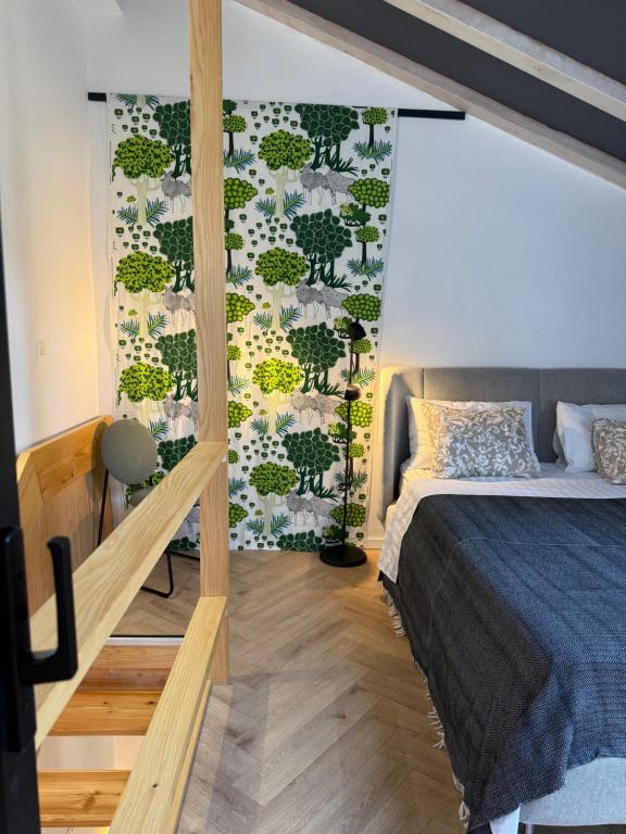 Postel nebo postele na pokoji v ubytování Cres,la Scala,1 bedroom appartment