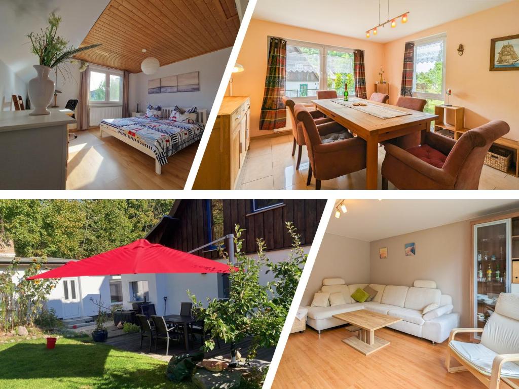 KamminkeにあるKamminke - Reetdachhausの家絵図のコラージュ