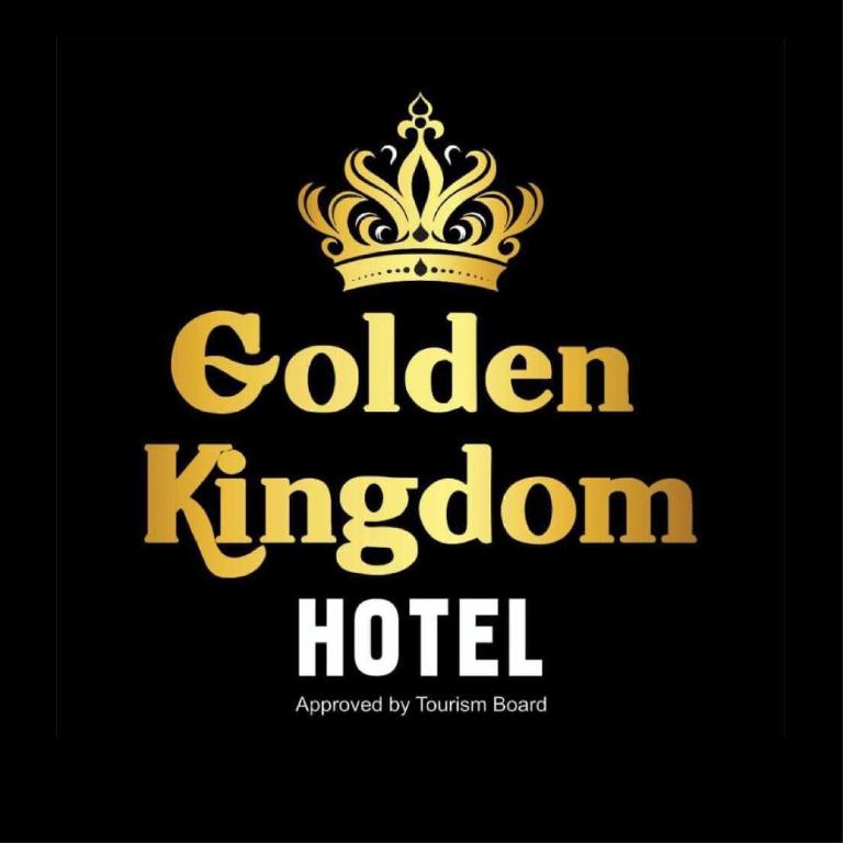 a gold kingdom hotel logo with a crown on top at Golden Kingdom Hotel in Kandy