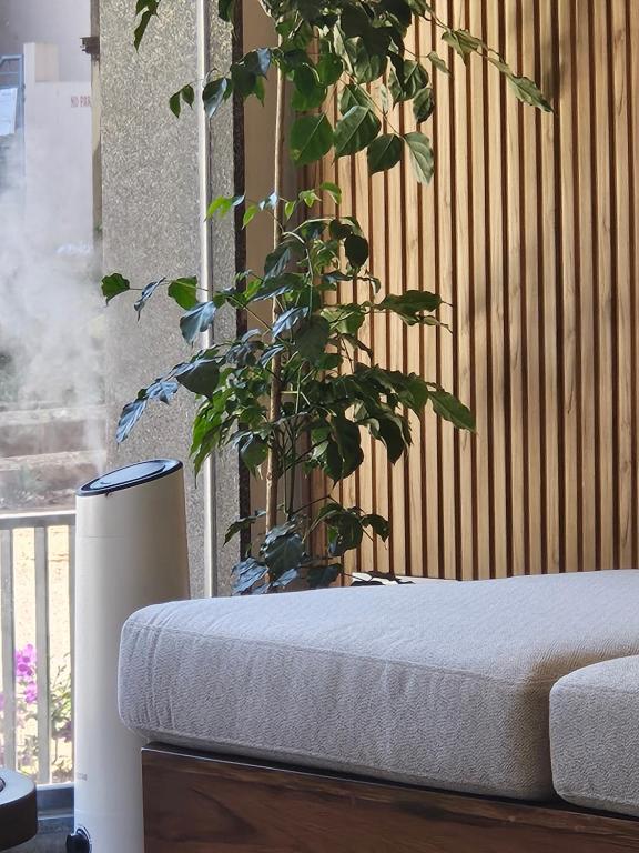 Ένα ή περισσότερα κρεβάτια σε δωμάτιο στο The Sapphire Hotel