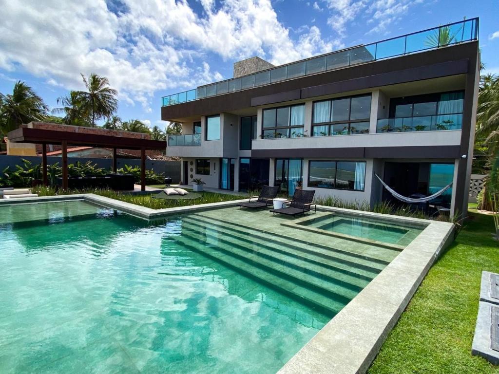 Bazén v ubytování Casa Akumal, Pé na areia, 6 suítes vista mar nebo v jeho okolí