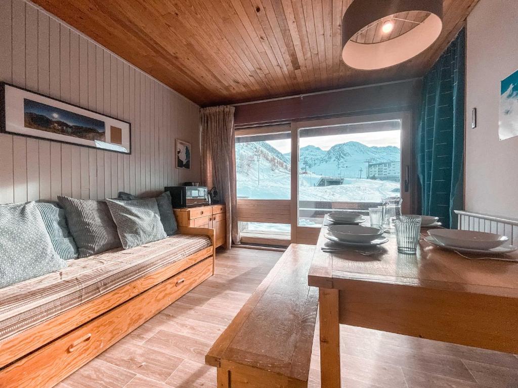 Studio fonctionnel 30m², 5 pers, vue pistes, balcon, Tignes - FR-1-411-1000