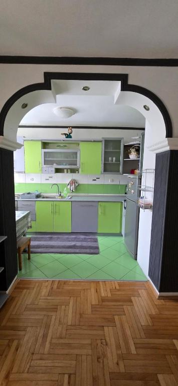 Kuchyň nebo kuchyňský kout v ubytování Apartment Hana