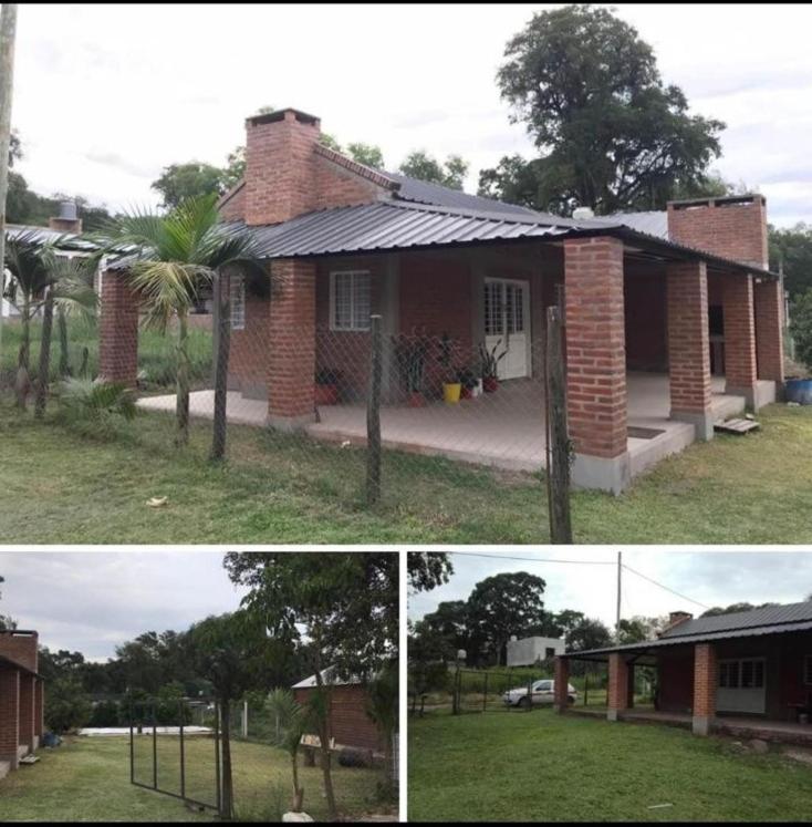 zwei Bilder von einem Haus und einem Haus mit Garten in der Unterkunft Casa "La Paskana" - Descanso y naturaleza en el Cadillal in Tafí Viejo