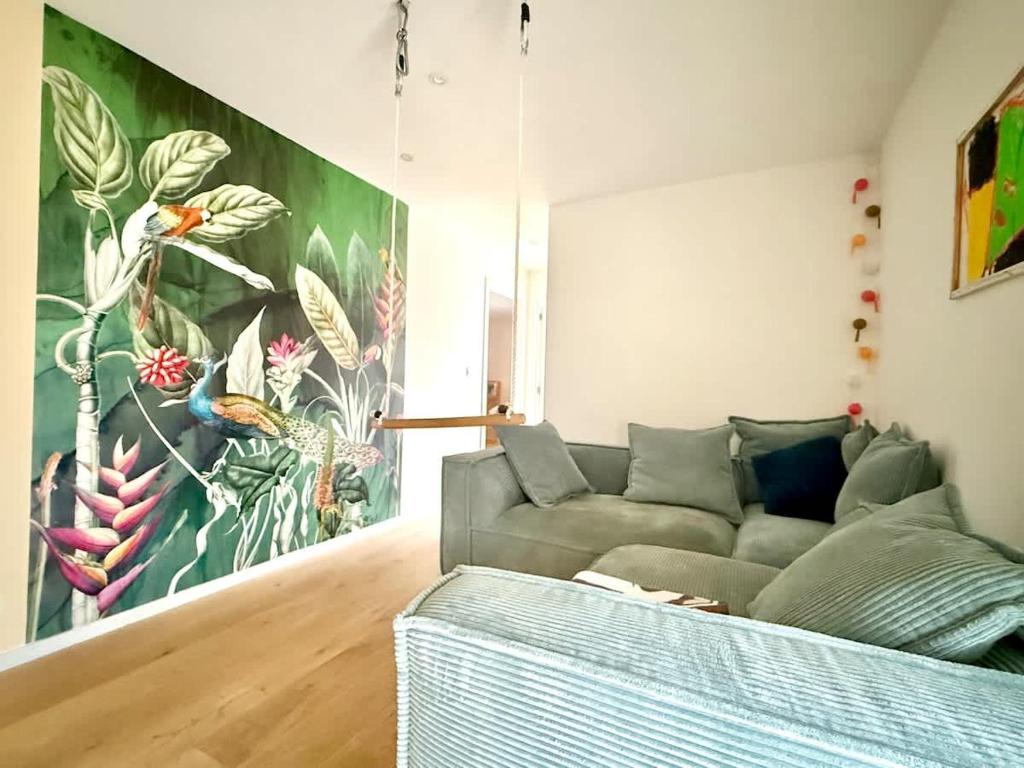 Posezení v ubytování Countryside house near Lake Bambois & Nature animals and relaxation