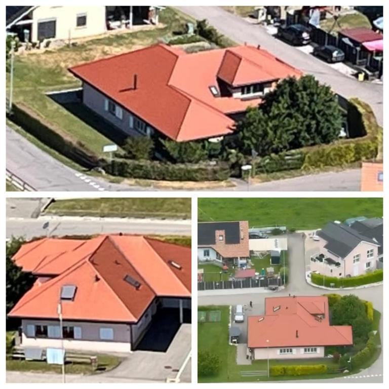 Villarsel-le-GiblouxLe loft的四张橙色屋顶房屋的照片
