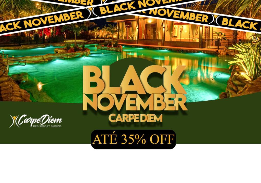 a flyer for a black november car park at Carpe Diem Eco Resort Olímpia in Olímpia