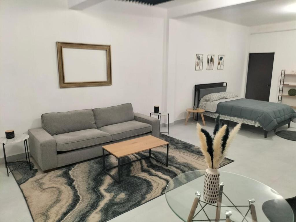 Χώρος καθιστικού στο Cómodo y excelente departamento en Monterrey