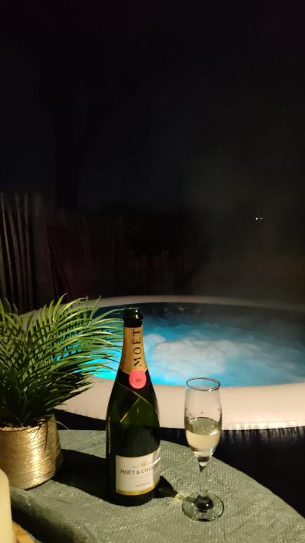 Nápoje v ubytování Appartement romantique avec jacuzzi