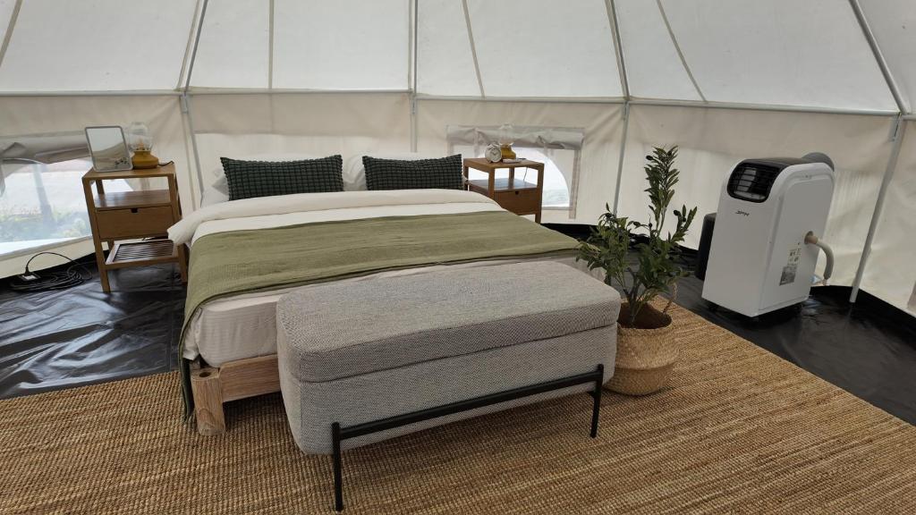 Postel nebo postele na pokoji v ubytování L'camp and cafe' Kohchang