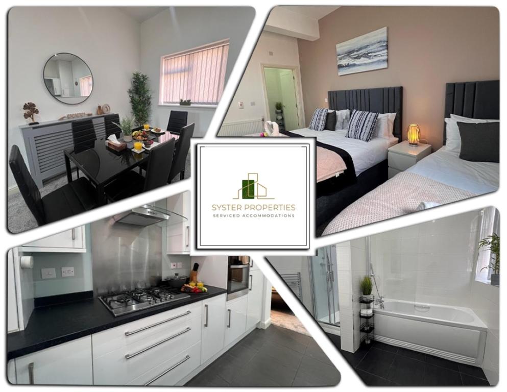 Ένα ή περισσότερα κρεβάτια σε δωμάτιο στο Syster Properties Comfortable Leicester Glen Cottage Stay with Free Parking LE3