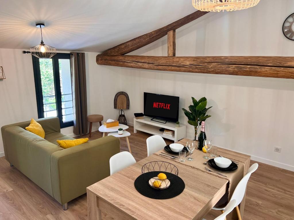 Χώρος καθιστικού στο Le St Exupéry Charmant et Spacieux Parking gratuit