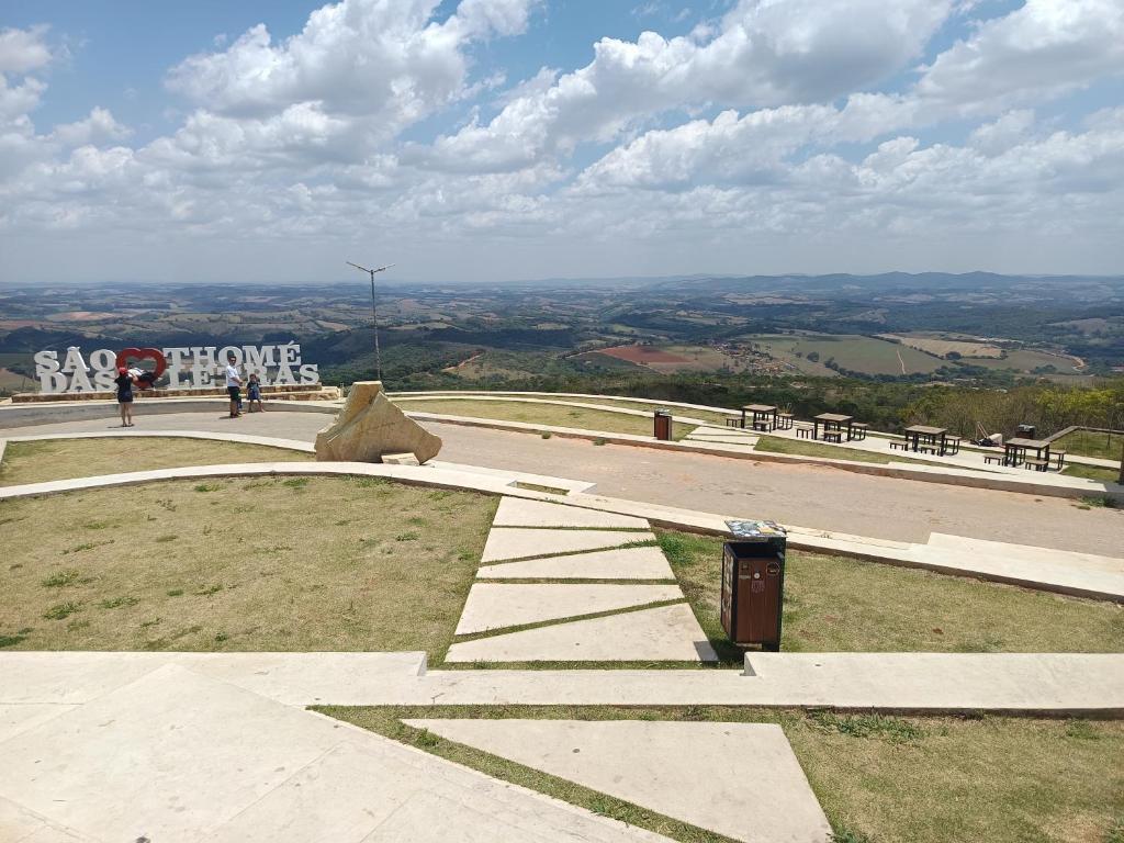 a skate park with a view of a city at suites montanha das letras in São Thomé das Letras