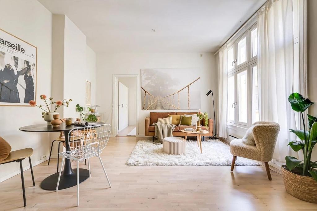 Χώρος καθιστικού στο Modern 3BR Apartment in Oslo City Center