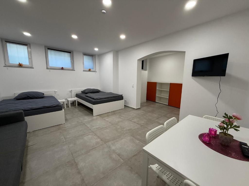 Μια τηλεόραση ή/και κέντρο ψυχαγωγίας στο Schönes Zimmer-4 in Stuttgart-Mitte