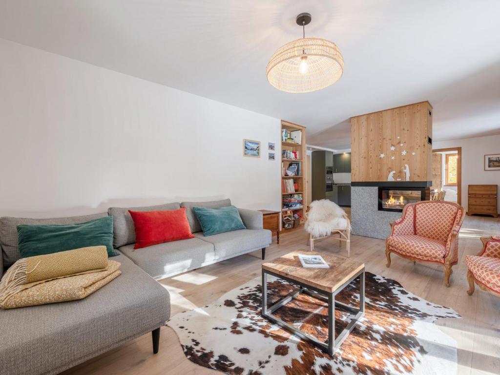 Posezení v ubytování Spacieux appartement 8 pers. avec cheminée à Argentière - FR-1-343-270