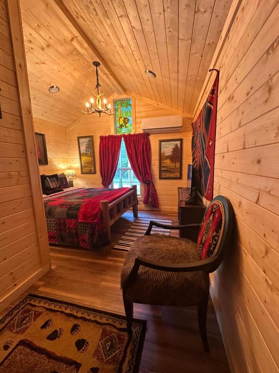 Posezení v ubytování Big Bear Log cabin