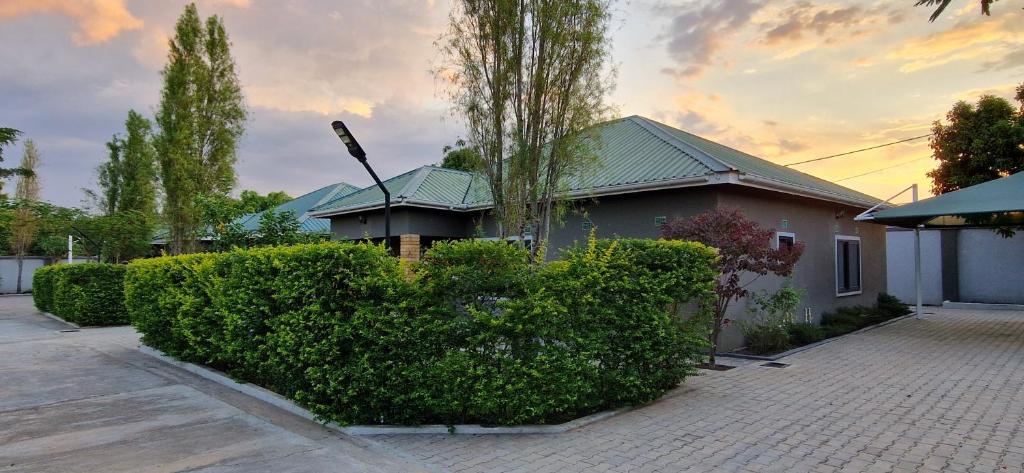 IJ Apartments في ندولا: منزل به شجيرات أمام المنزل