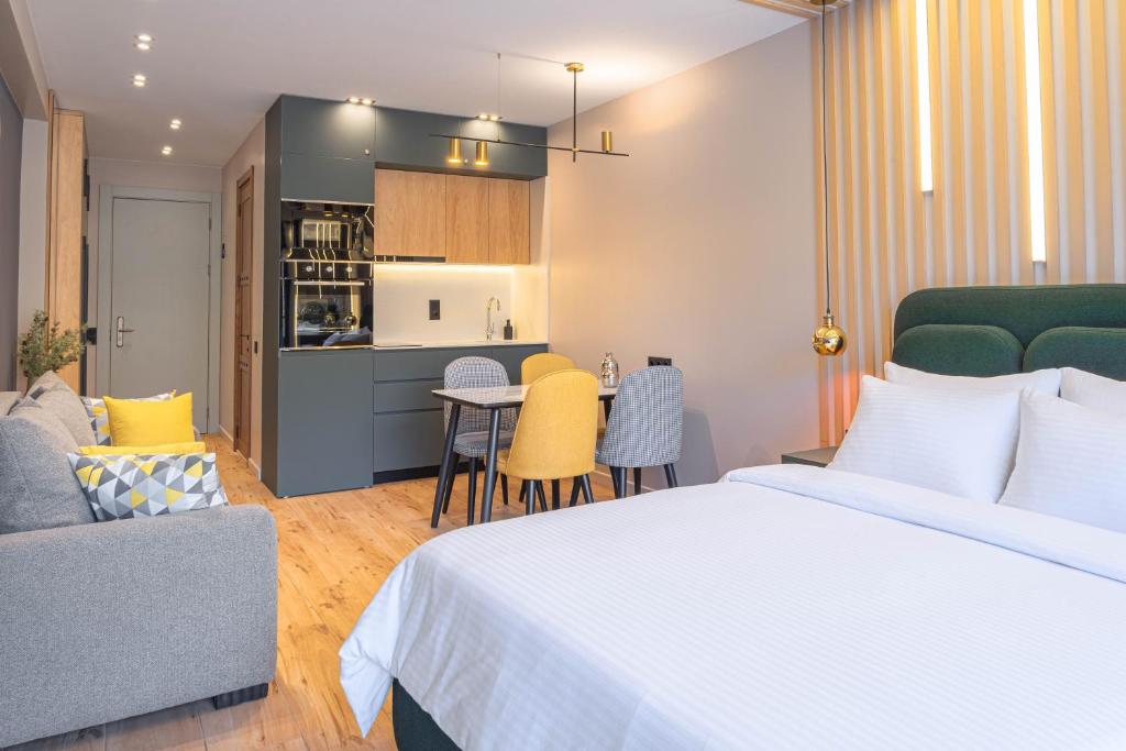 Η κουζίνα ή μικρή κουζίνα στο New Gudauri Atrium Apartments